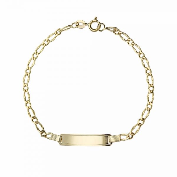 Bracciale Da Uomo A Catena In Oro Giallo Carati Con Targa