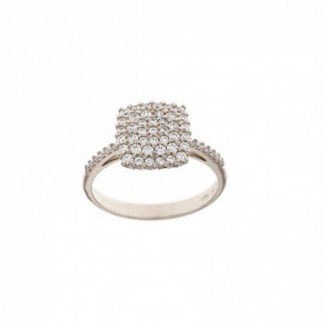 White gold 18k 750/1000 with white cubic zirconia woman ring