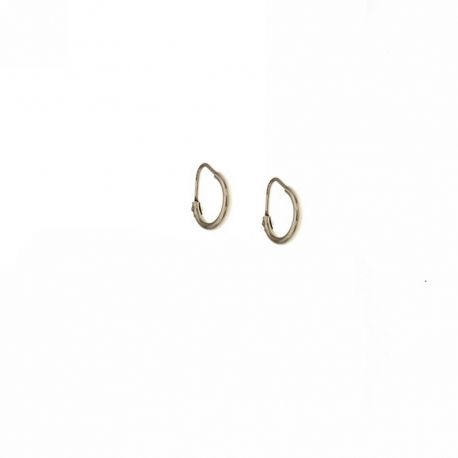 Boucles d'oreilles créoles en or 18 Kt 750/1000 avec corps tubulaire, finition polie