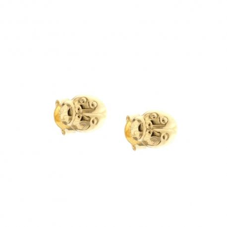 Boucles d'oreilles brillantes en forme de coccinelle en or 18 Kt 750/1000 pour fille