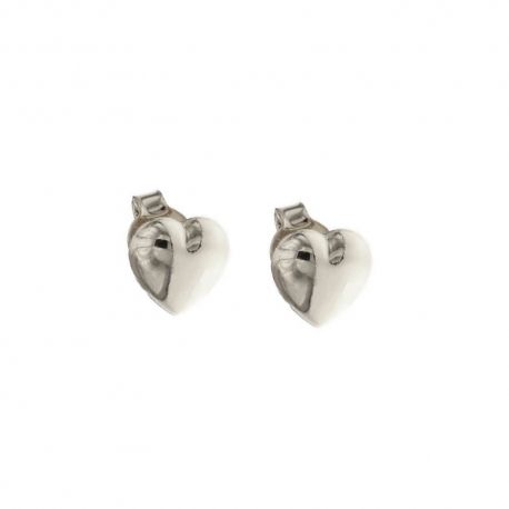 Boucles d'oreilles brillantes en forme de coeur en or 18 Kt 750/1000 pour fille