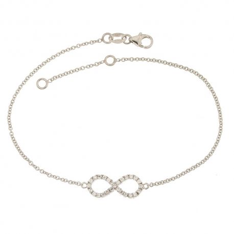 Pulsera en oro blanco de 18 Kt 750/1000 modelo infinito para mujer