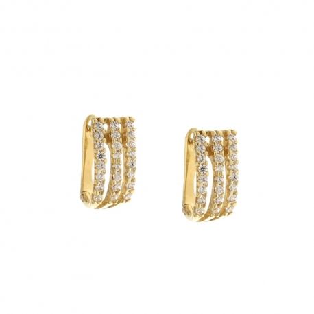 Pendientes de oro de 18 Kt 750/1000 con circonitas blancas brillantes para mujer