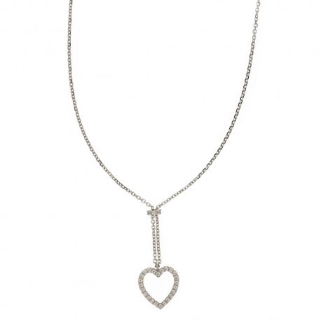 White gold 18k 750/1000 with openworked heart woman choker