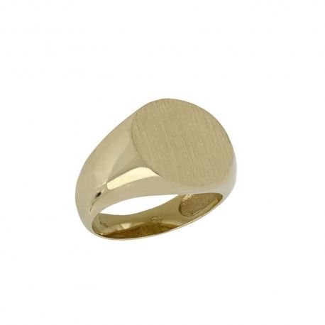 18 Kt 750/1000 gul guld rund form poleret og satin ring til mænd