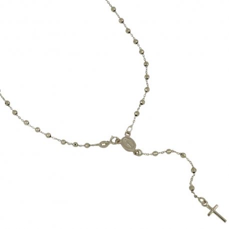 Gold 18k 750/1000 with cross and Virgin Mary unisex Rosary