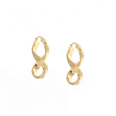 Boucles d'oreilles cercle en or jaune 18 Kt 750/1000 poli et diamanté pour femme