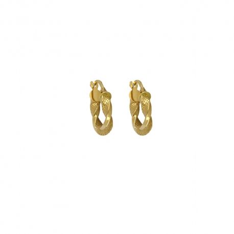 Pendientes de aro para mujer en oro amarillo 750/1000 de 18 quilates pulido y trabajado