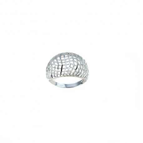 Anillo de oro blanco calado pulido de 18 Kt 750/1000 para mujer