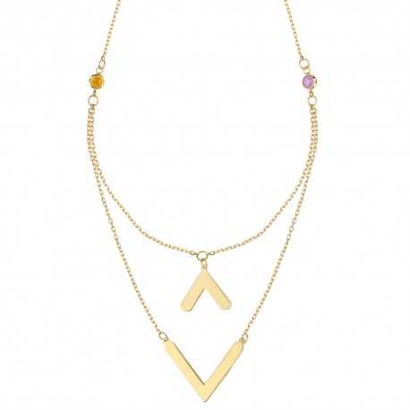 Yellow gold 18k edem double woman necklace