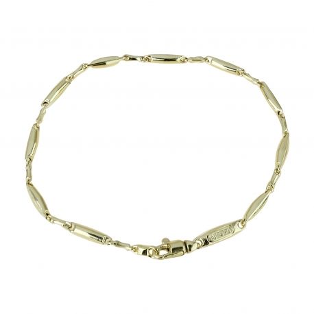 Pulseira tubular em ouro amarelo de 18 Kt para homem