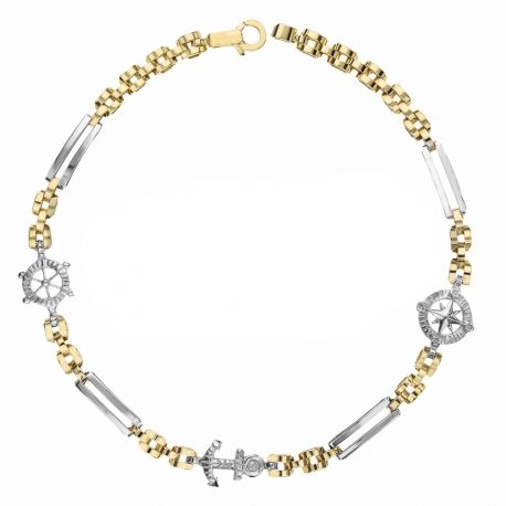 Bracelet Homme Or Jaune et Blanc 18 Carats