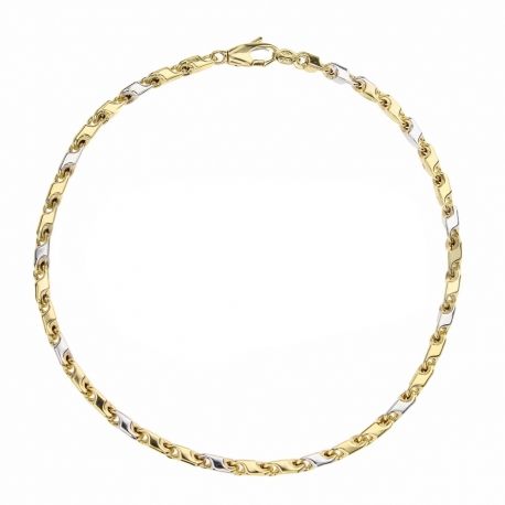 CT29 buisvormige herenarmband in tweekleurig 18K goud