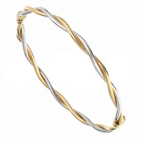 Bracciale Rigido Intrecciato da Donna in Oro 18 Carati