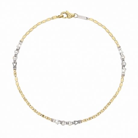 White and Yellow Gold 18k Shiny Man Bracelet