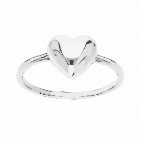 Anello Cuore in Oro Bianco 18 Carati Lucido da Donna