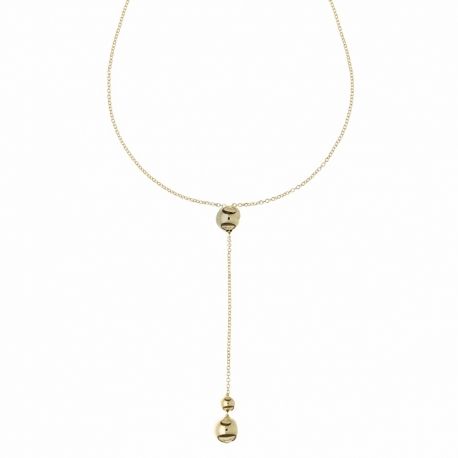 Collana in Oro Giallo 18 Carati con Sfere Lucide da Donna