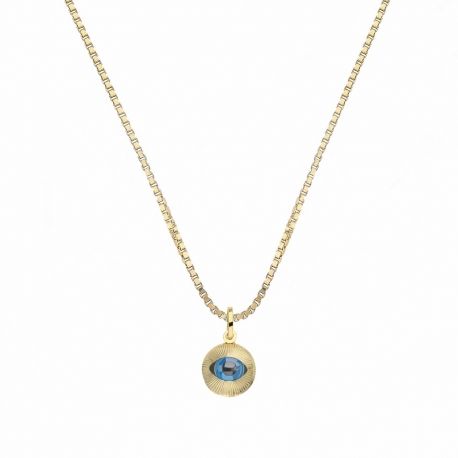 18K geelgouden ketting met oog van Saint Lucia voor dames