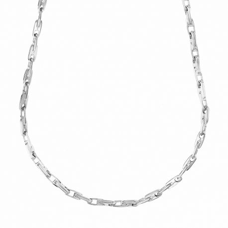 White Gold 18k Shiny Man Chain