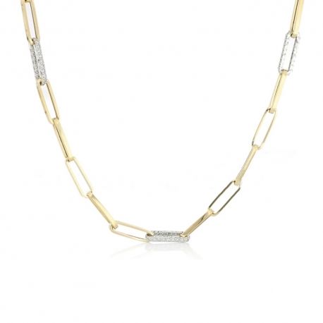 Yellow and White Gold 18k with White Cubic Zirconia Woman Choker