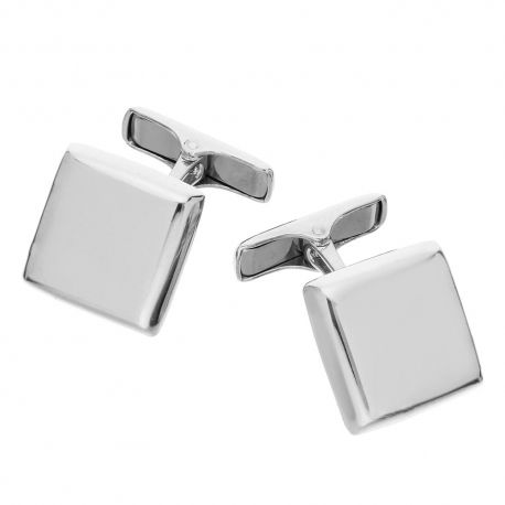 Boutons de manchette carrés en or blanc 18 carats