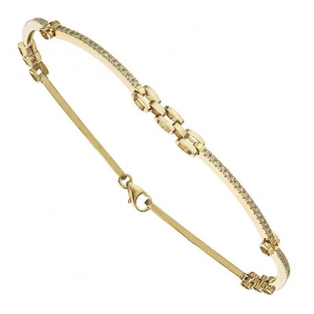 Pulsera de Oro Amarillo de 18k con Circonitas para Hombre