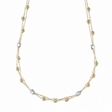 Yellow and White Gold 18k With Diamond-cut Elements Women Necklace