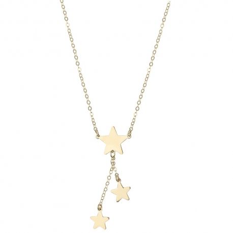 Collar de Oro Amarillo de 18k con Colgante Estrellas para Mujer