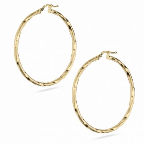 Boucles d'oreilles créoles en or jaune 18 carats pour femme