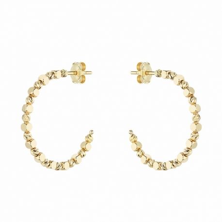 Yellow Gold 18k Circle Woman Earrings