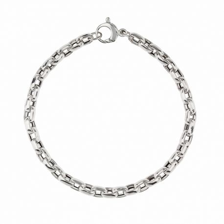 Bracciale in Oro Bianco 18 Carati Maglia Rolò da Donna