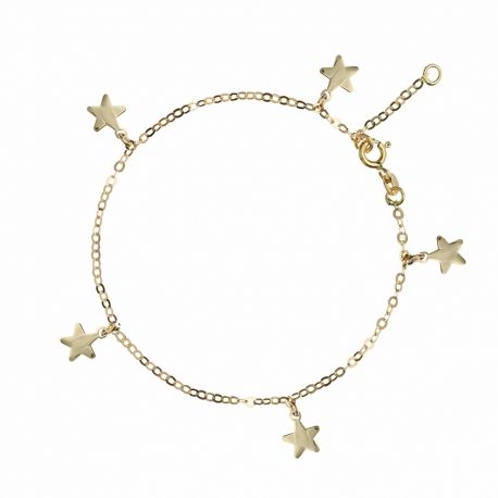 Yellow Gold 18k with Stars Women Bracelet