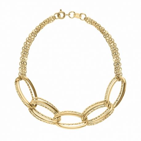 Yellow Gold 18k Link Chain Shiny Women Bracelet