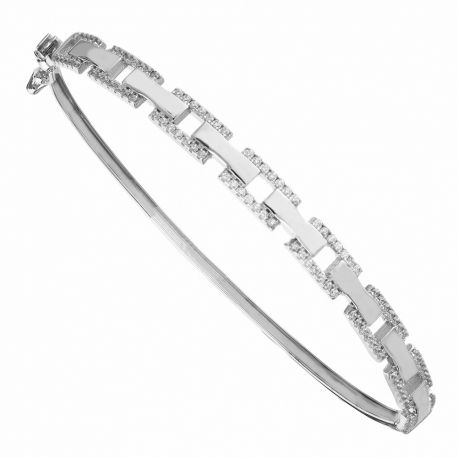 White Gold 18k with White Cubic Zirconia Women Bracelet