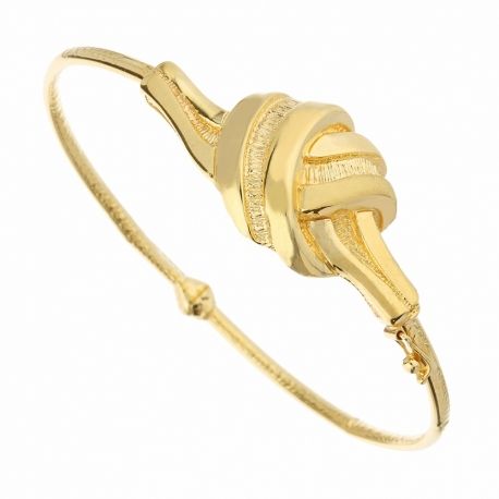 Pulsera Rígida en Oro Amarillo de 18K con Central para Mujer