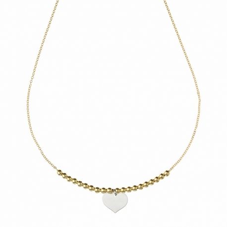 Collier cœur en or jaune et blanc 18 carats pour femme