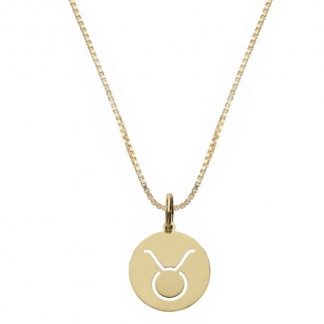 Yellow Gold 18k with Taurus Zodiac Sign Necklace