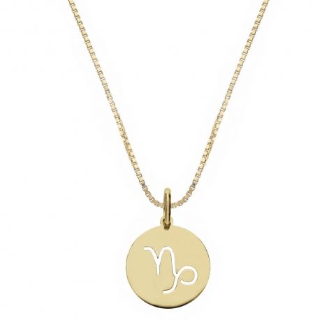 Yellow Gold 18k with Capricorn Zodiac Sign Necklace