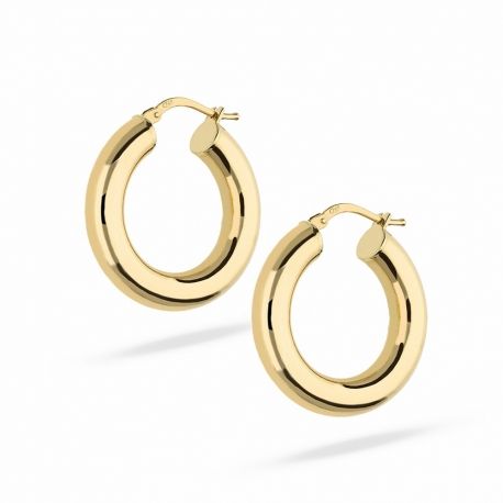 Yellow Gold 18k Shiny Woman Earrings