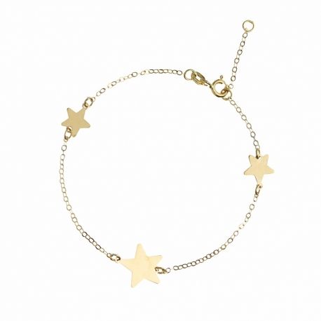 Armband aus 18-karätigem Gelbgold mit Sternen für Mädchen