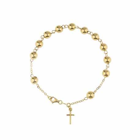Yellow Gold 18k Shiny Rosary Woman Bracelet