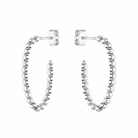 Boucles d'oreilles créoles en or blanc 18 carats pour femme