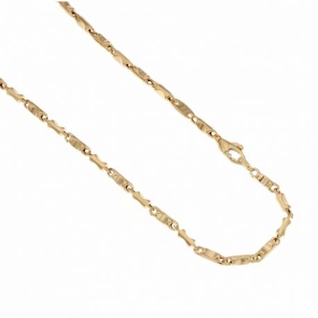 Collana in oro giallo 18 Kt 750/1000 a catena vuota finitura lucida modello tubolare da uomo