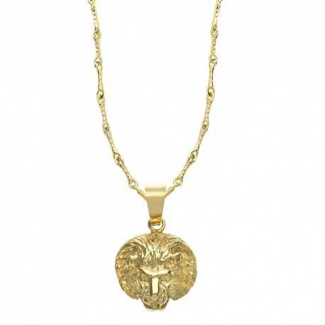 18K Yellow Gold Necklace With Lion's Head