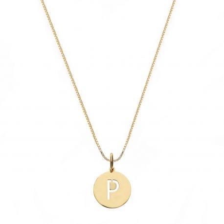 Yellow Gold 18k with Letter P Woman Necklace