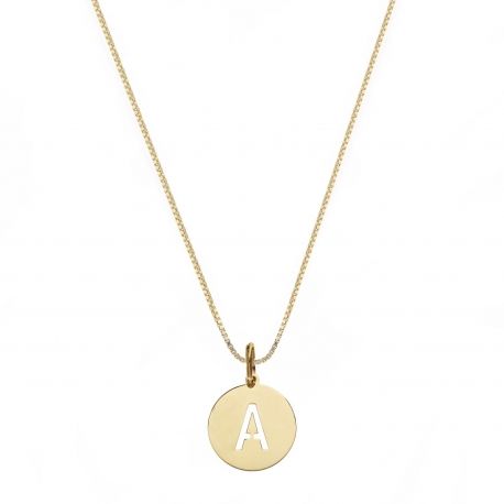 18K geelgouden ketting met letter A