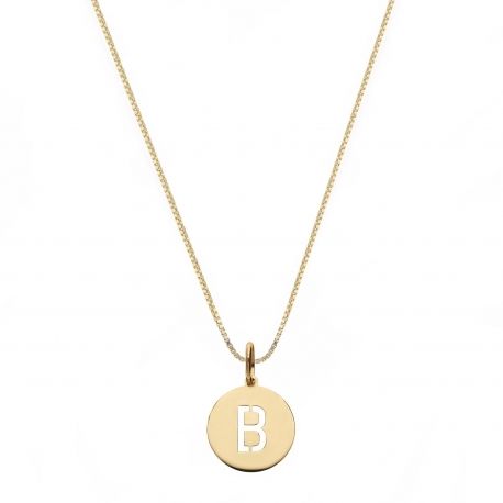 Yellow Gold 18k with Letter B Woman Necklace