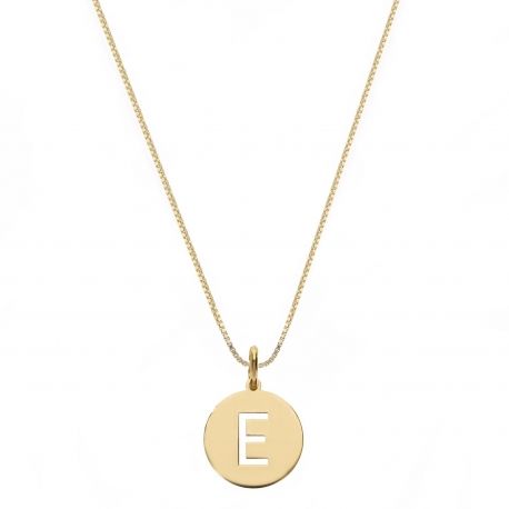 Yellow Gold 18k with Letter E Woman Necklace