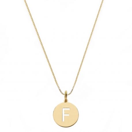 18K geelgouden ketting met letter F