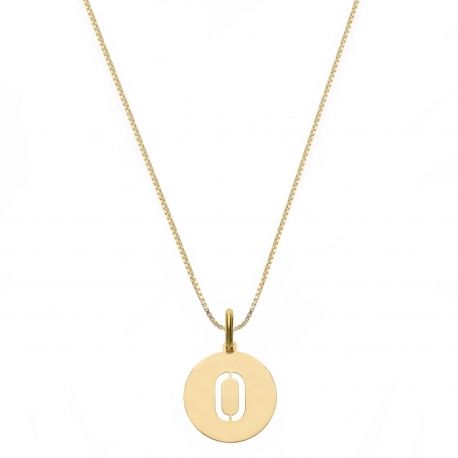 Yellow Gold 18k with Letter O Woman Necklace